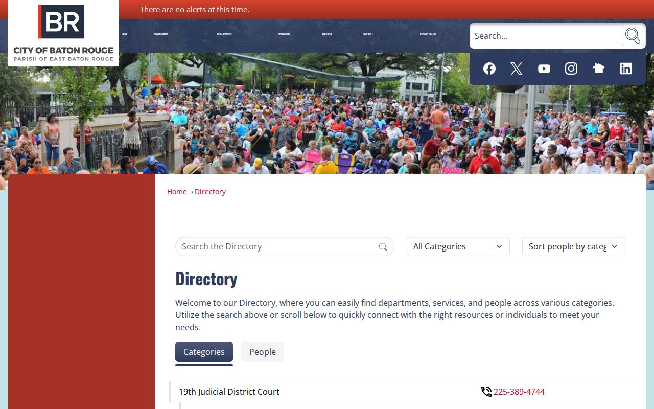 Baton Rouge staff directory search used to find municipal phone numbers in Louisiana